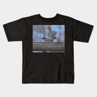 Chickadee illustration Kids T-Shirt